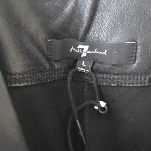 7 FOR ALL MANKIND | Faux Leather Moto Biker Pants Black Sz LARGE - Picture 4 of 4